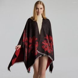 Sjaals 2023 Herfst Winter Plus Size Warm Print Poncho's En Capes Voor Vrouwen Oversized Sjaals Wraps Kasjmier Pashmina Femme bufanda