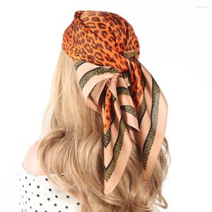Sjaals 2023 mode 70 70 cm zijden sjaal groen luipaard print bandanas dames headscarf tulband hoofdband kerchief haaraccessoires meisjes