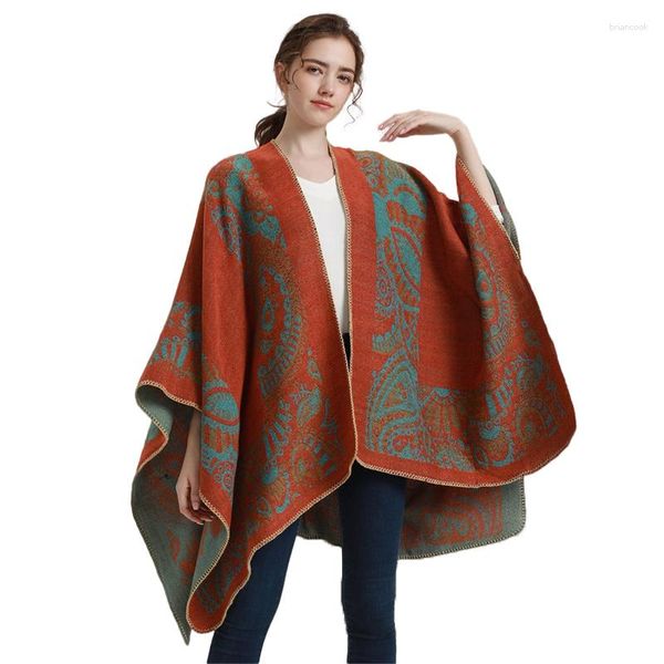 Bufandas 2023 moda cálida clásica cárdigan de invierno Mujer Ponchos y capas chales envolturas Cachemira Pareos Pashmina Mujer Bufanda Mujer