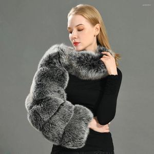 Sjaals 2023 Fashion Winter Chic Een Schouder Lange Mouwen Warm Mink Jassen Bontjas Femme Top Hoge Kwaliteit Korte Faux fur Trend