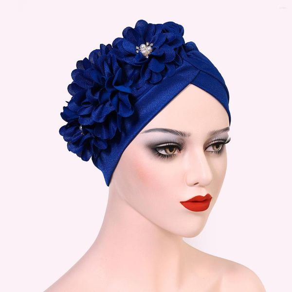 Bufandas de moda 2023 para mujer, gorros de turbante, pañuelo para la cabeza con flores grandes, gorro para fiesta de boda, envolturas para la cabeza, pañuelo Hijab listo para usar, Turbante