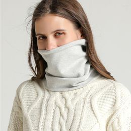 Sjaals 2023 mode vrouwen gebreide sjaal vaste kasderachtige winter snood dame warme katoenen vacht dikke unisex mannen nek sjaals ring
