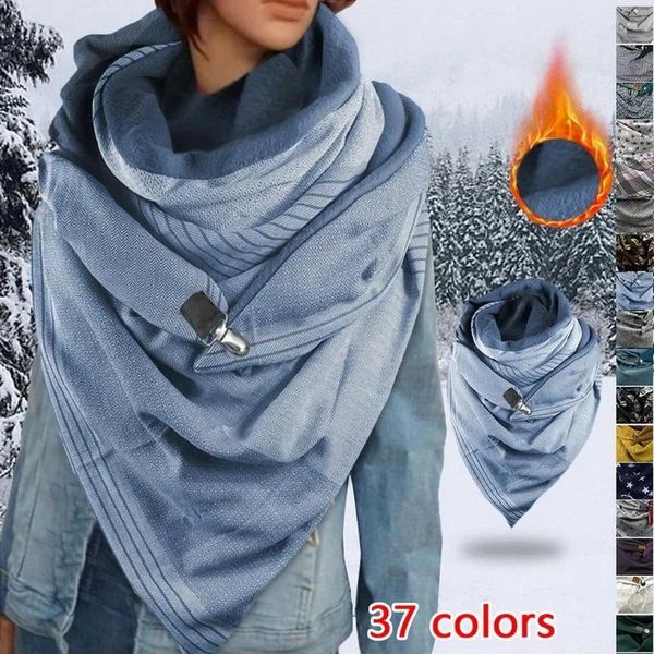 Foulards 2023 Mode Femmes Bouton d'impression Soft Wrap Casual Châles Chauds Plain Drop