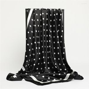 Sjaals 2023 Koreaanse Sjaal Voor Vrouwen Eenvoudige Mode Dot Sjaal Reizen Decoratie Zijde Bandana Vrouwelijke Hijab Luxe Ontwerp