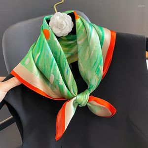 Foulards 2023 luxe carré véritable soie écharpe femmes dames cou enveloppement foulard châle Bandana mode Foulard femme printemps