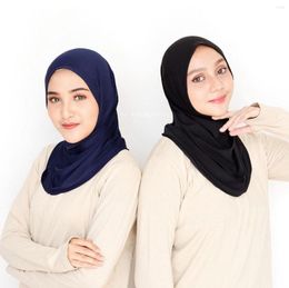 Sjaals 2023 Moslim mode modale vrouwen hoofddoek zachte elastische dames tulband hoed vaste kleur ramadan hijab headwrap motork