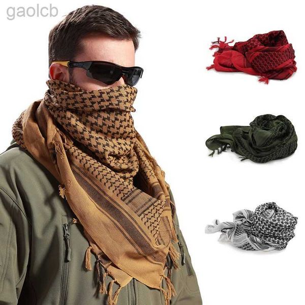 Bufandas 2023 Nuevo moda para hombres Ligeros Plaza al aire libre Militar Militar el Ejército del desierto árabe Shemagh Keffiyeh Arafat Bufff Fashion 240410