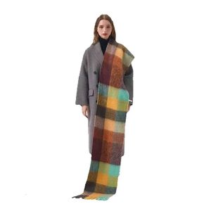 Foulards 2023 Nouvelle écharpe automne et hiver multicolore épais plaid ac hommes femmes même longueur thermique châle55dbhy6acgev