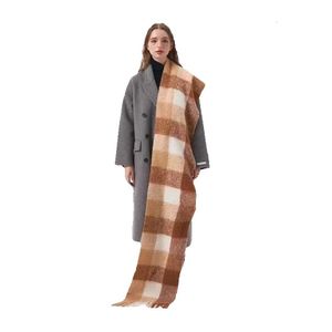 Foulards 2023 Nouvelle écharpe automne et hiver multicolore épais plaid ac hommes femmes même longueur thermique châle55dbhy6a 2TRMP