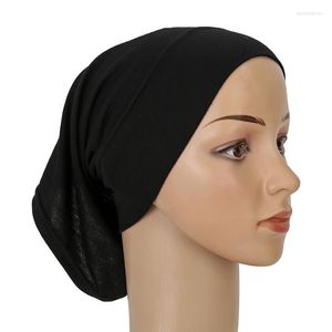Foulards 2023 Premium doux musulman hijab sous-écharpe casquettes coton stretch turban casquette islamique bonnet chapeau femme