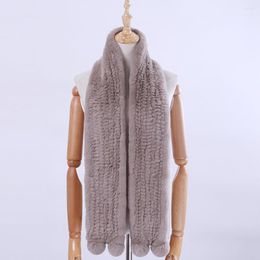 Écharpes 2023 réel Rex fourrure tricoté femmes hiver chaud écharpe enveloppes russie cou plus chaud Pom Poms mode silencieux