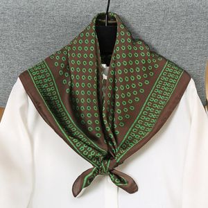 Sjaals 2023 Spring vierkant nek sjaal dames bandana haarband ontwerp print stip vrouwelijk foulard hoofdband sjaal wrap necklerchief