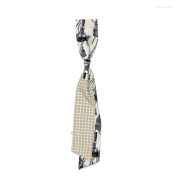 Foulards 2023 Été Polka Dot Écharpe Femme Mince Bande Sac Décoratif Style De Ruban Respirant Pour