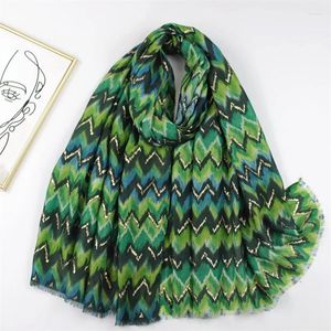 Foulards 2023 Viscose Femmes Rétro Bohème Aztèque Wave Stripe Fringe Châles et Wraps Pashmina Étole Bufanda Musulman Sjaal 180 90Cm