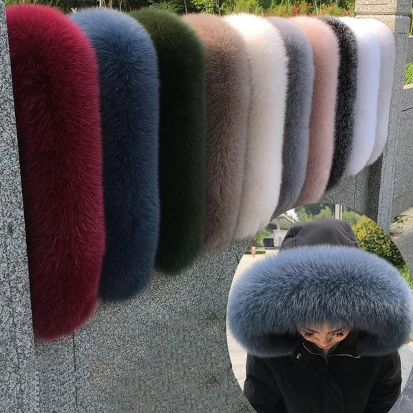 Bufandas 2023 mujeres Cuello de piel chal peludo para abrigo de invierno decoración de capucha bufanda Real Parkas