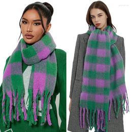 Sjaals 2023 vrouwen plaid sjaal winter warme sjaals kasjmier dikke wrap dames lange tassel deken bufanda mujer