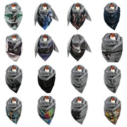 Sjaals 2023 Vrouwen Winter Thicken Warm Oversized Voor DRIEHOEK Sjaal Met Verstelbare Clip Kleurrijke Kitten Patronen Shawl Wrap Snood