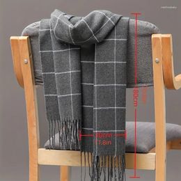 Écharpes 2024 Mode Chaud Plaid Hommes Imitation Cachemire Écharpe Gland Couple Style Pour L'automne Et L'hiver Choix Idéal Cadeaux