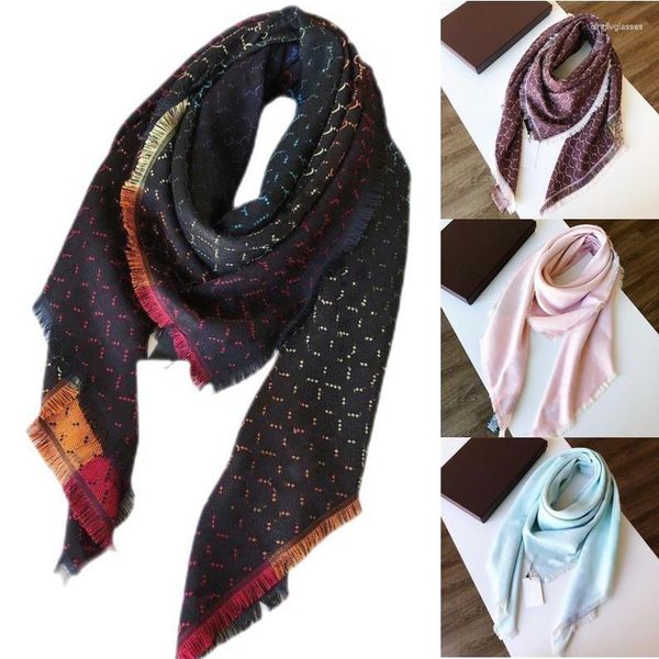 Foulards 2024 G. Foulard carré surdimensionné classique châles à carreaux pour hommes et femmes designer foulards de luxe fil d'argent d'or plaid G châle