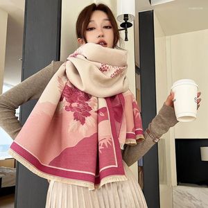 Foulards 2024 Plaid Cachemire Écharpe Femmes Conception Couverture d'hiver Chaud Épais Foulard Bandana Femme Pashmina Châle Wrap Bufanda Poncho