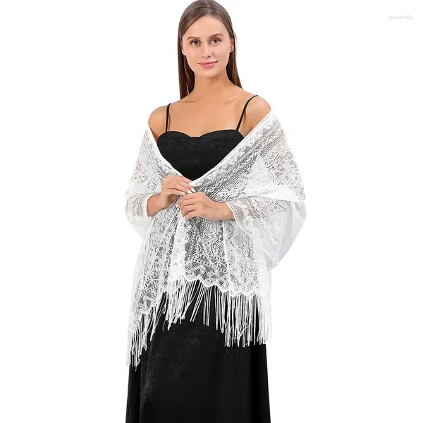 Écharbes 2024 Couleur pure, robe de soirée en dentelle, châle transparent creux de la mariée Bridesmaid Boleros enveloppe des capes de mariage en mesh