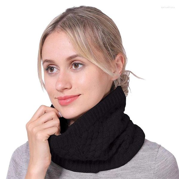 Écharpes 2024 laine tricotée écharpe pour femmes doux solide hiver épaissi chaud masque facial complet snood cou unisexe foulard