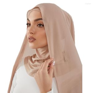 Sjaals 2M 72CM Magneet Hijab Premium Zware Chiffon Sjaal Maleisische vrouwen Moslim Instant Hijaabs Lange Sjaal Effen Wraps Foulard
