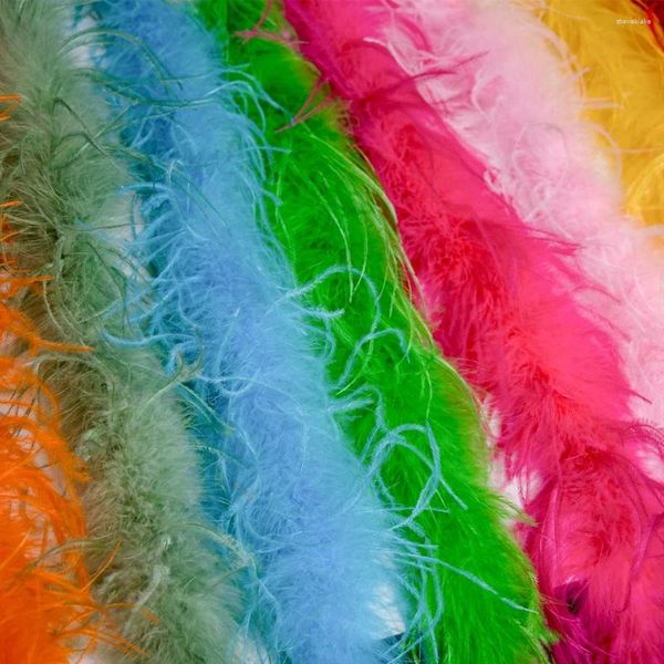 Foulards 2 mètres de plumes d'autruche colorées Boa garnitures robe garniture costume plumes moelleuses pour la décoration artisanat mariage plumes décor