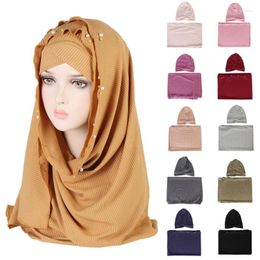 Sjaals 2 stks/sets headscarf moslim Arabische haar hoofddeksel vrouwen onderstreping bodems motorkap hoed hijab headwrap sjaals tulband amira cap