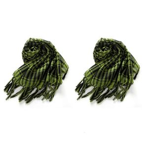 Écharpes 2X Écharpe unisexe Polyester léger Plaid gland arabe désert Shemagh vert 231127