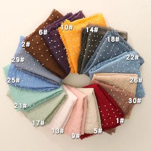 Scarves 32 Colors 180x90cm Women Shawl Hijab Cotton Linen Muslim Long Headscarf Head Wraps Solid Pearl Female Plain Scarf
