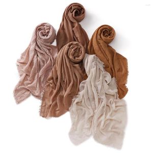 Sjaals 46 Kleuren Big Size Plain Fringe Katoen Viscose Hijab Sjaal Unisex Wraps En Sjaals Pashmina Hoofdband Ramadan Islamitische Tulband