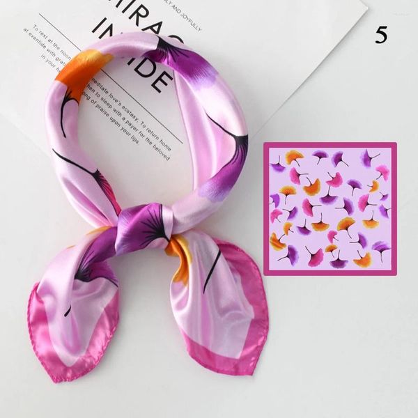 Foulards 50 50cm imprimé floral satin foulard de soie papillon carré tête cou cravate bande foulard hijab petits châles