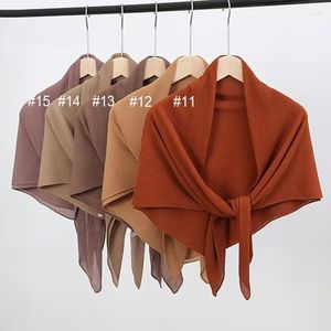 Foulards 50PCS 100 100cm Plissé Mousseline De Soie Femmes Rides Écharpe Hijab Wrap Châles Bandeau Hijabs