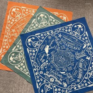 Sjaals 55 CM Katoen Vintage Sailor Ocean Anker Vierkante Hip Hop Gedrukt Bandana Mannen Vrouwen Outdoor Hoofdbanden Band Pols wraps