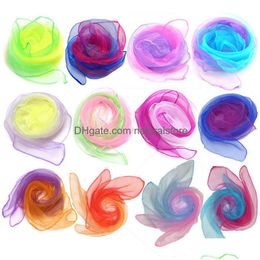 Foulards 60x60cm dégradé couleur bande de danse écharpe magique carré jling nylon astuces performance accessoires accessoire rythme pour enfants drop deliv dhefg