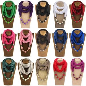 Sjaals 652F Etnische Lichtgewicht Effen Kleur Kraag Sjaal Luxe Kralen Hangers Sieraden Ketting Voor Infinity Wrap Vrouwen Shaw