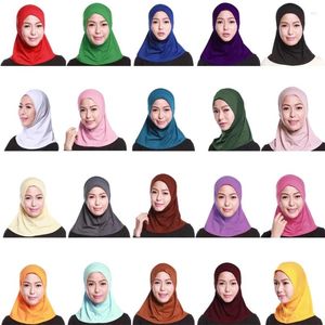Sjaals 652F Moslim Katoen Voor Hoofdomslag Tulband Mode Stretch Mini Hijab Cap Hoofddoek Islamitische Effen Kleur Onderdoek Mutsen Hoed