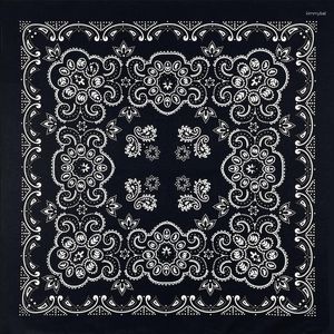 Sjaals 68 CM Oversized Ip Op Amoeba Casew Katoen Vierkante Bandana Sjaal Eadband Zwart Paisley Ifts Voor Mannen/Jongens/irls