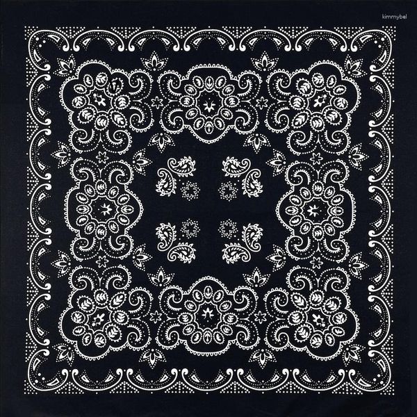 Bufandas de 68CM de gran tamaño Ip Op Amoeba Casew algodón cuadrado pañuelo bufanda diadema negro Paisley Ifts para hombres/niños/irls