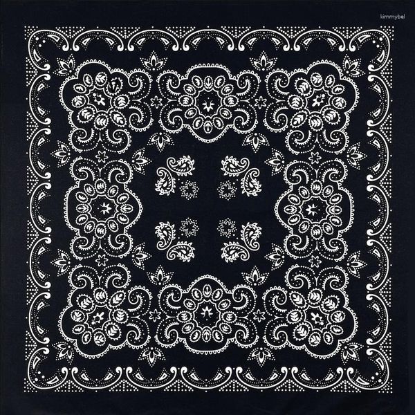 Foulards 68 CM surdimensionné Ip Op Amoeba Casew coton carré Bandana écharpe Eadband noir Paisley Ifts pour hommes/garçons/irls