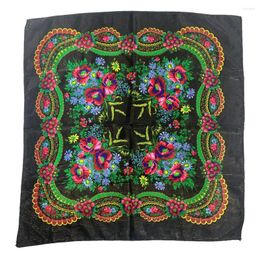 Sjaals 70 70 cm Russische Stijl Vierkante Sjaal Gouddraad Bloemenprint Bandana Babushka Head Wraps Etnische Sjaal Vrouwelijke hoofdband