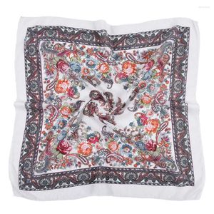 Échantillonnages 70 70cm Spring été carré russe écharpe femmes de luxe Paisley Print Bnadana Babolband Babushka Handkerchief Head Wraps