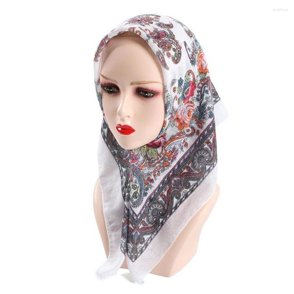 Bufandas 70 70 cm Bufanda cuadrada para mujer Diseño Hijab Diadema Pañuelo musulmán Bandana Chal de verano Envuelve Foulard Echarpe