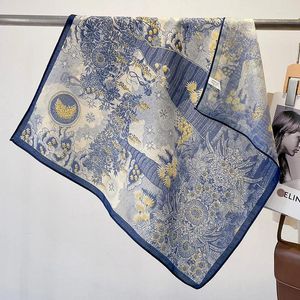 Sjaals 70 cm luxe ontwerp bloemenprint fluweel vierkante haar sjaal slang