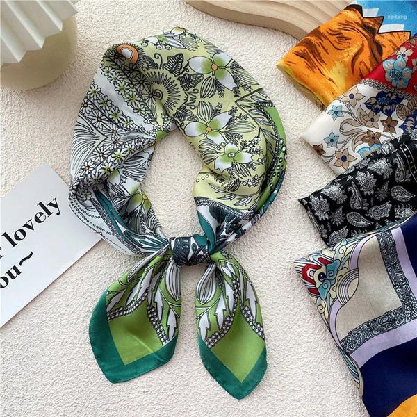 Foulards 70cm Imprimer Foulard Carré Foulard Bandana Chouchous Bandeau Foulard Pour Femmes Sac Chapeau Cheveux Vêtements Accessoires