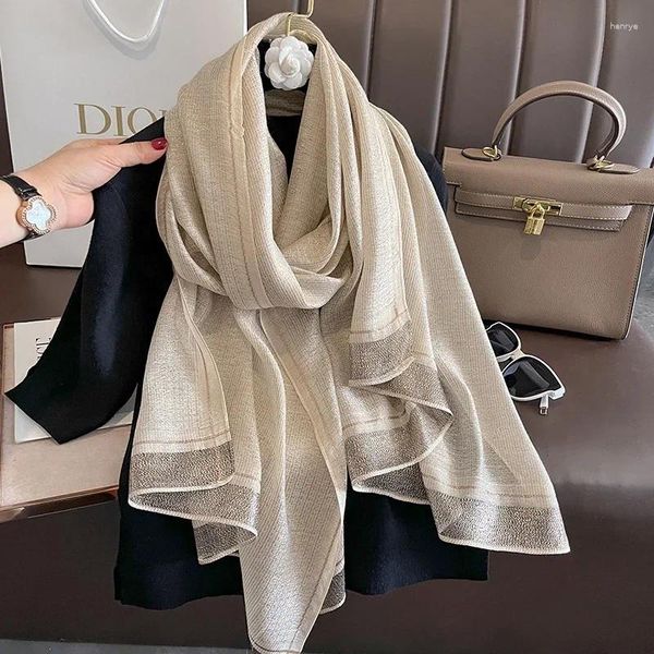 Écharpes 80x190cm Femmes Écharpe Hiver Chaud Solide Soie Laine Châles Lady Wraps Bufanda Floral Pashmina Luxe Broderie Avertir N29