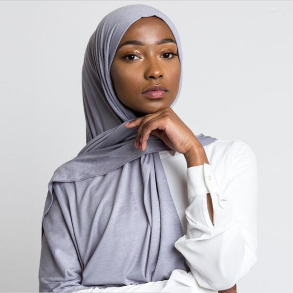 Foulards 85 180 Musulman Jersey Hijab Écharpe Pour Femmes Femme Musulman Hijabs Islamique Châles Soild Couleur Modal Foulard