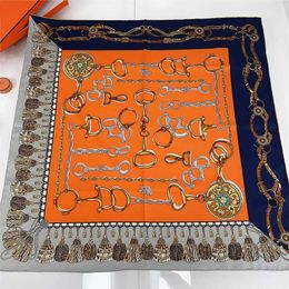 Échantillons de corde de marque de luxe 90 cm manuels manuels à main en soie en serre-serre écharpe femmes enroulées écharpes carrées