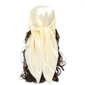 Foulards 90cm Satin Soie Foulard Mode Légère Tête Douce Hijab Style Coréen Col Carré Sandbeach